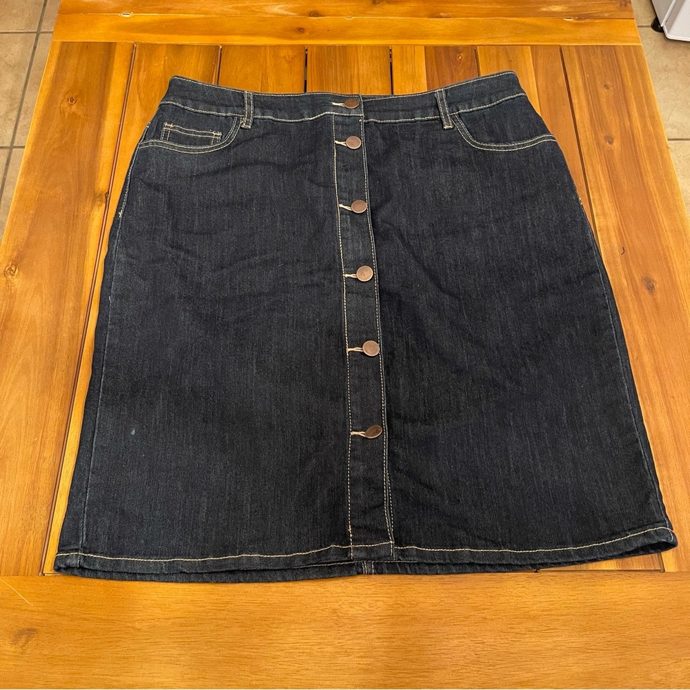 Classic Black Denim A-Line Skirt